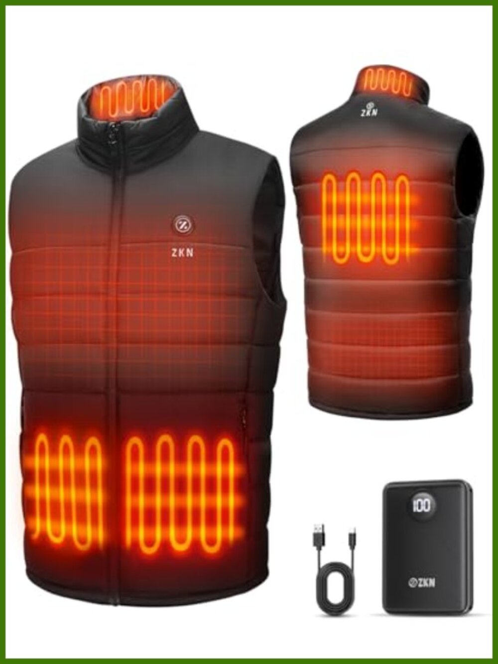 Heated Vest for Men with 14400mAh Battery Pack 3 Heating Levels Lightweight